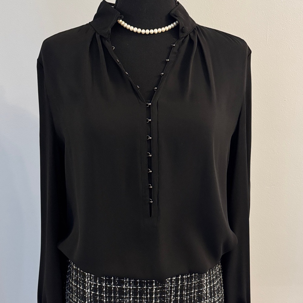 White House Black Market Black Blouse